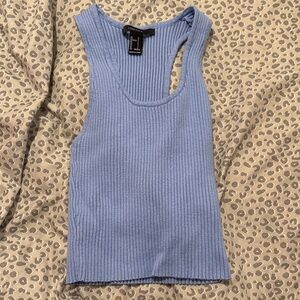 Forever 21 Light Blue Ribbed Tank Top